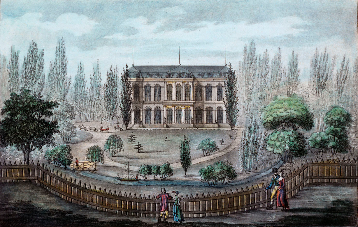 Vue de l’Élisée Bourbon, gravure d’après Toussaint, vers 1809