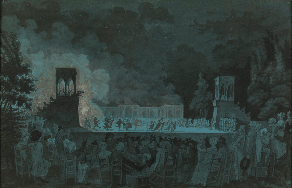 Le Carnaval de Venise représenté dans le jardin de l'Elysée Bourbon en 1800, Encre noire, après 1800