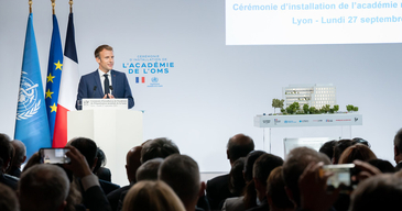 Cérémonie d’installation de l’académie de l’Organisation mondiale de la santé à Lyon.