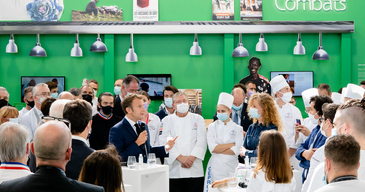 Déplacement du Président Emmanuel Macron au SIRHA de Lyon.