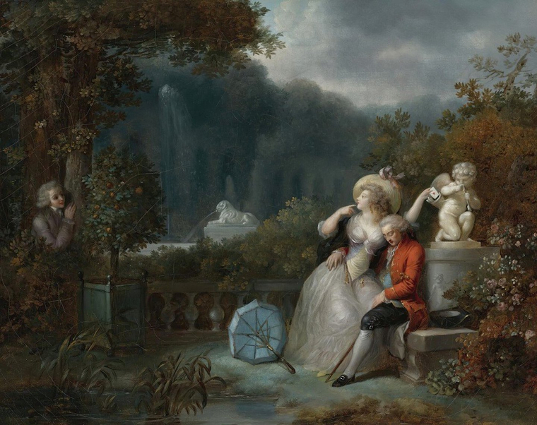 Peinture de Jean-Frédéric Schall, Quand l'hymen dort, l'amour veille, vers 1780.