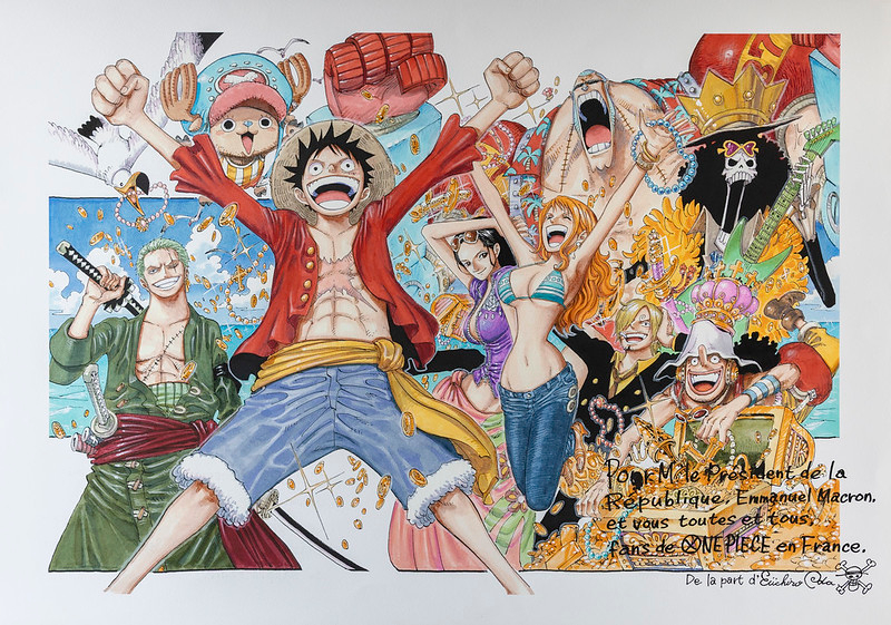 An Original Drawing by Eiichiro Oda on Display at the Maison