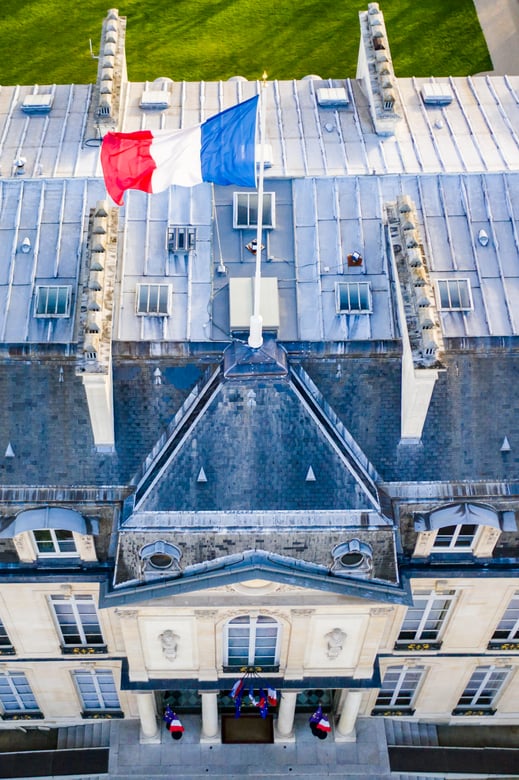 Vue des toits du palais de l'Elysée
