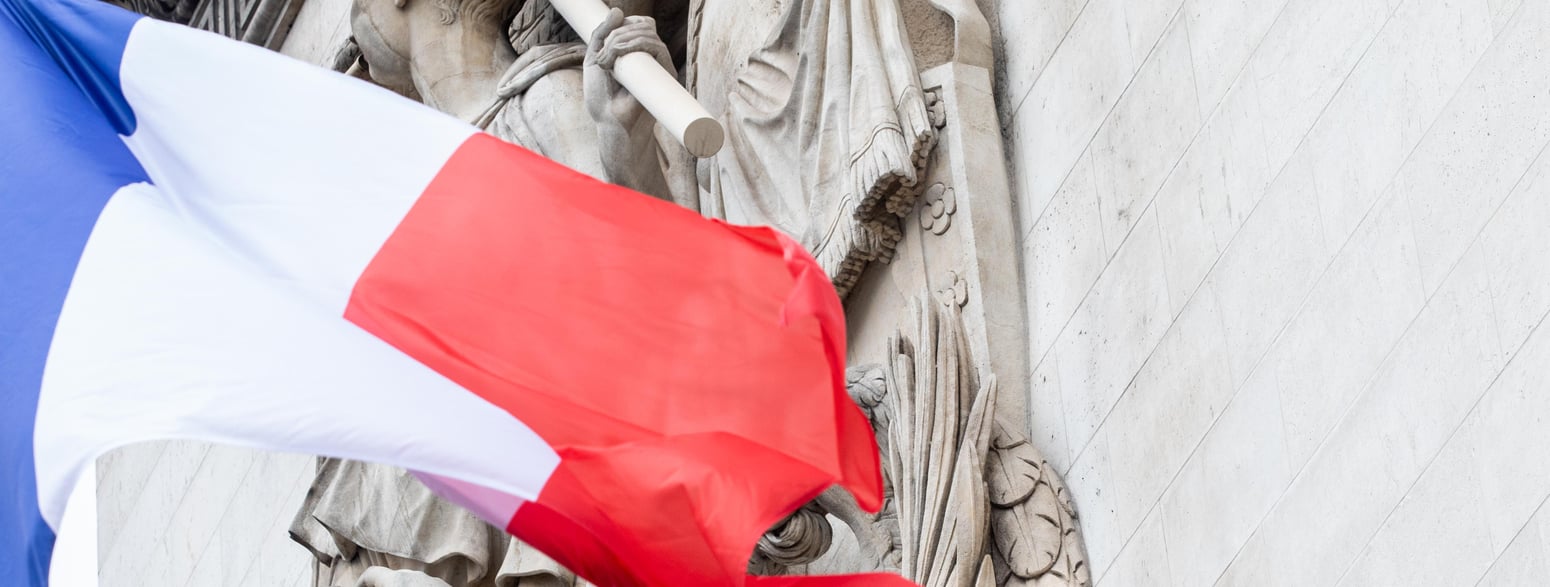 Drapeau Français avec hampe - Drapeau France