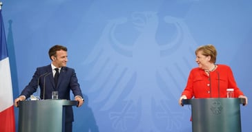 Conférence de presse conjointe du Président Emmanuel Macron et de la Chancelière Angela Merkel.