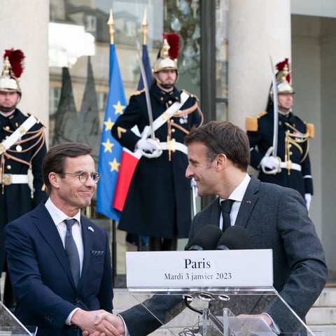 Déclaration conjointe du Président de la République Emmanuel Macron et du Premier ministre suédois Ulf Kristersson.
