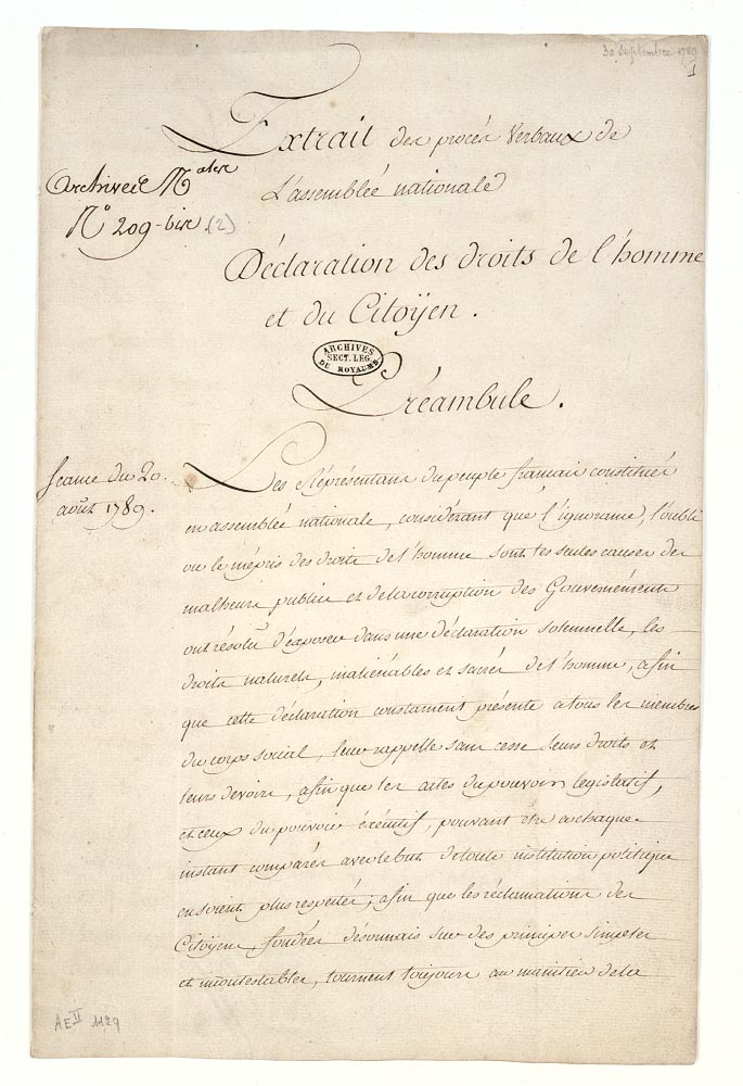 The Declaration of the Rights of Man and of the Citizen | Élysée