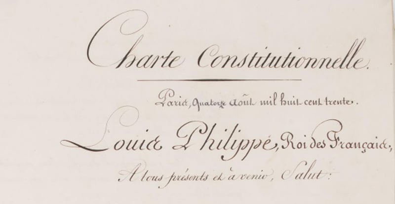 La Charte constitutionnelle du 14 août 1830 Élysée